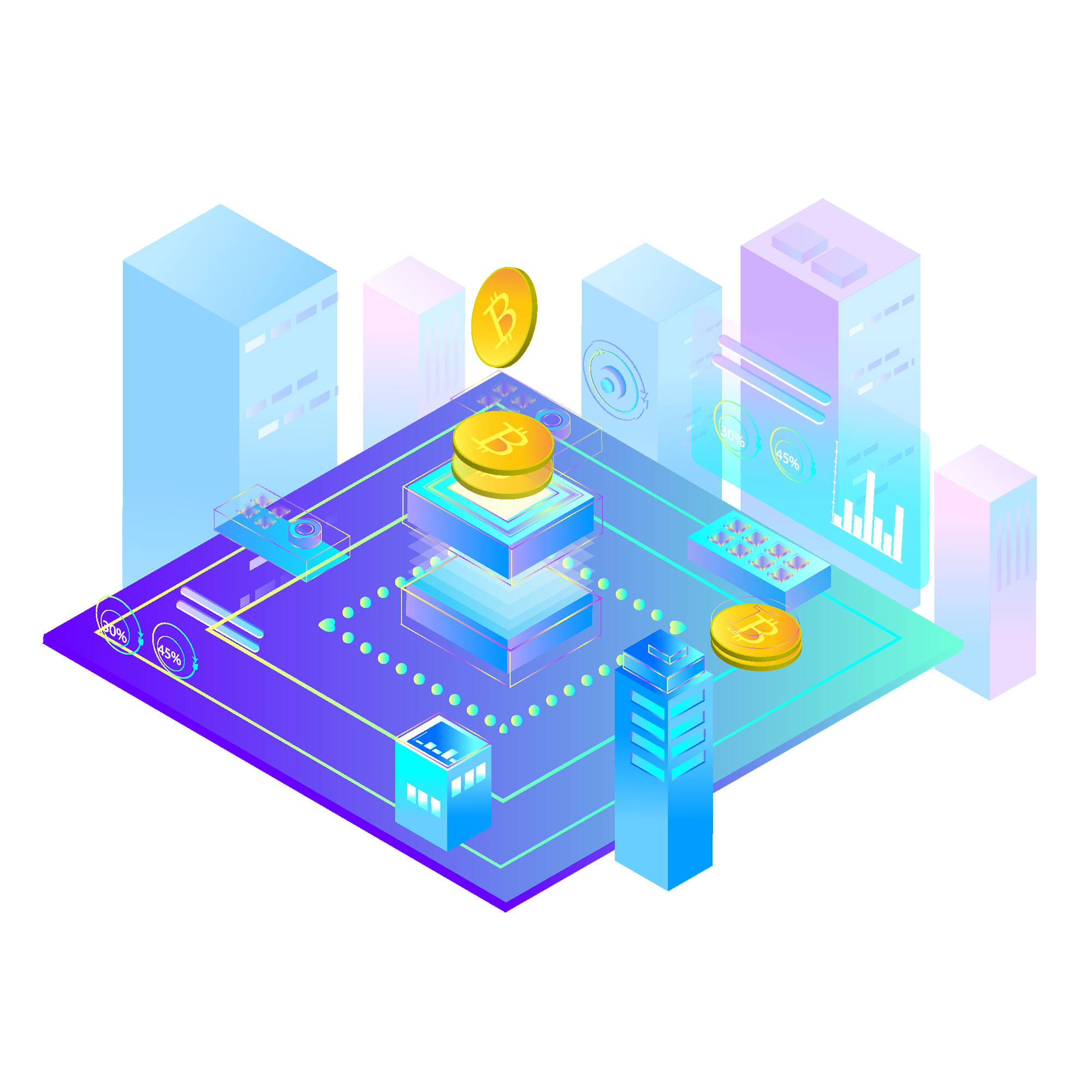Cryptocurrency staking illustration